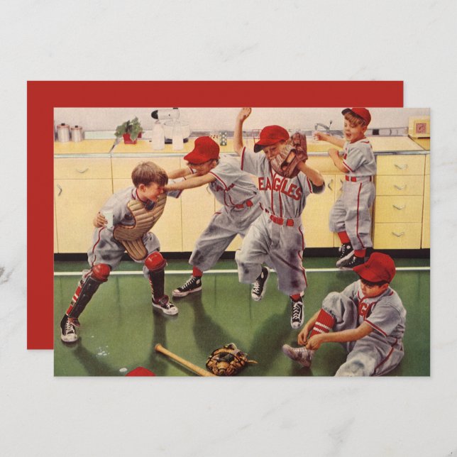 Équipe vintage De Baseball Sports, Boys Roughhousi (Devant / Derrière)