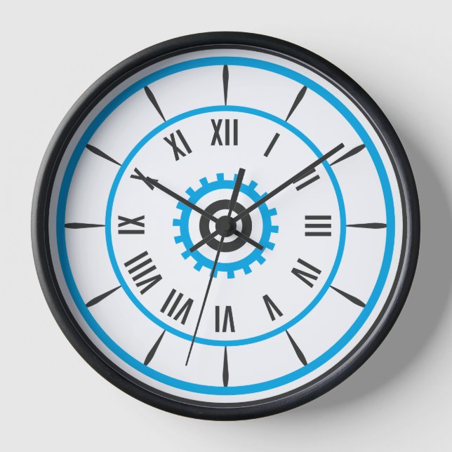 Équipement bleu moderne Horloge romaine ⚙️ (Recto)