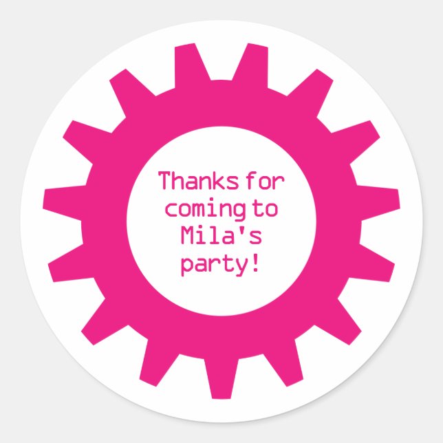 Équipement rose Stickers Merci fête d'anniversaire (Devant)