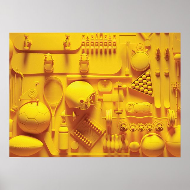 Équipement sportif Gold - Art Abstrait - Poster (Devant)