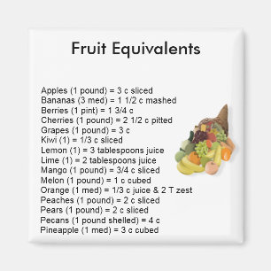 Équivalents de fruits Magnet Carré