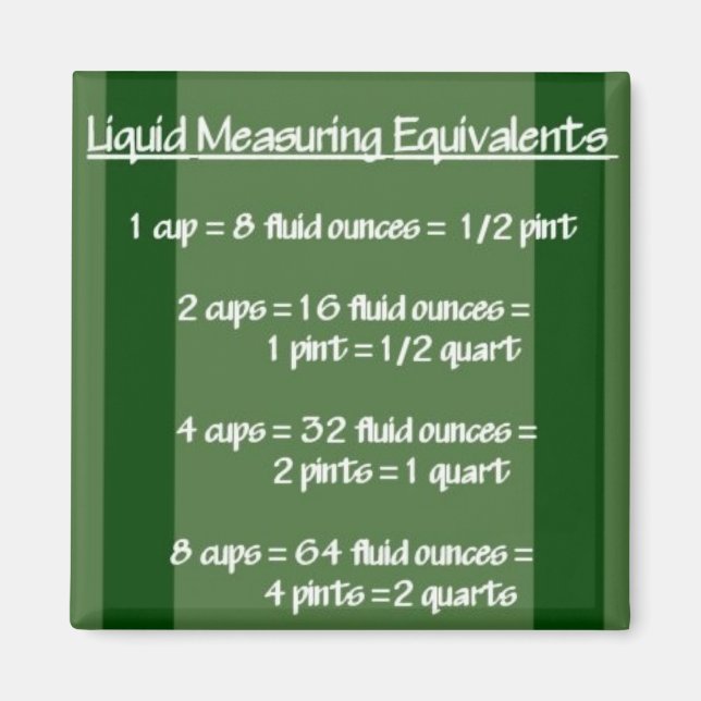 Équivalents de mesure liquide Aimant vert (Devant)