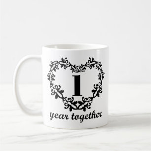 ęr Anniversaire 1 ans ensemble de coeur de tasse