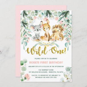ęr Bébés roses de jungle des invitations