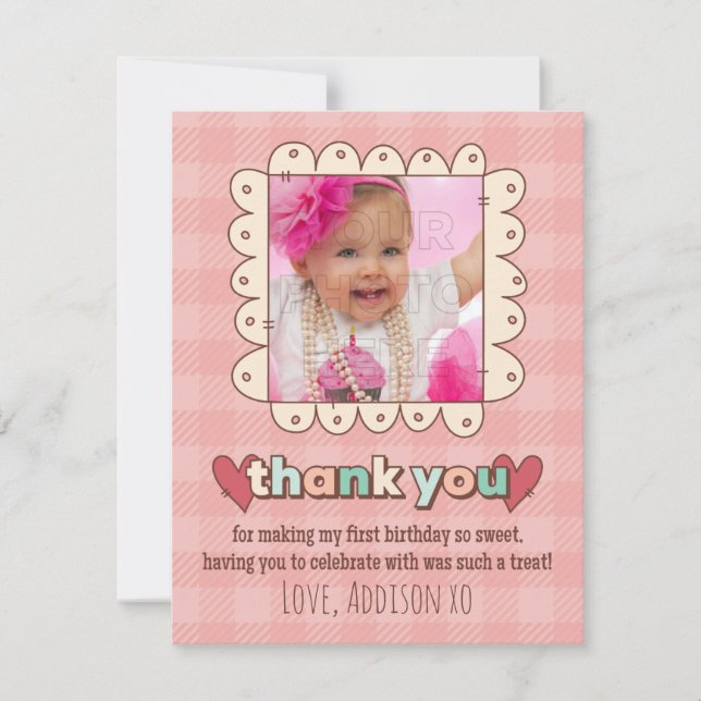 ęr Carte de remerciements de petits gâteaux (Devant)