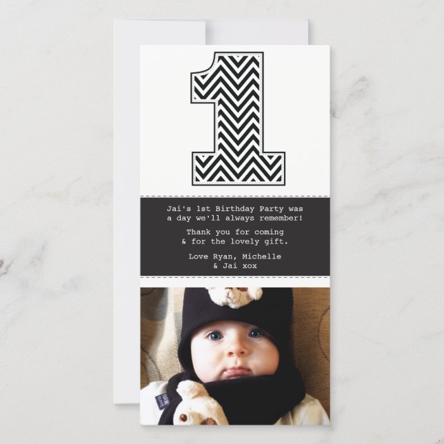 Ęr carte photo de Merci du numéro 1 d'anniversaire (Devant)