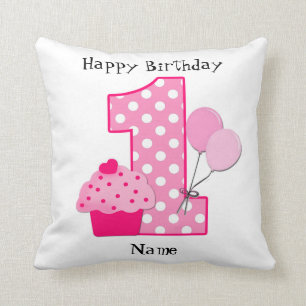 Ęr coussin de l'anniversaire du bébé personnalisé