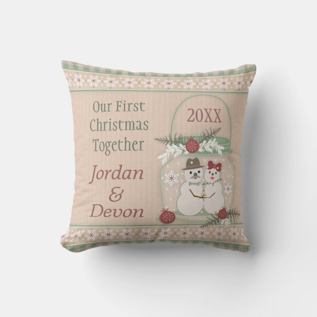 Ęr coussin de Noël de couples faits sur commande (Recto)