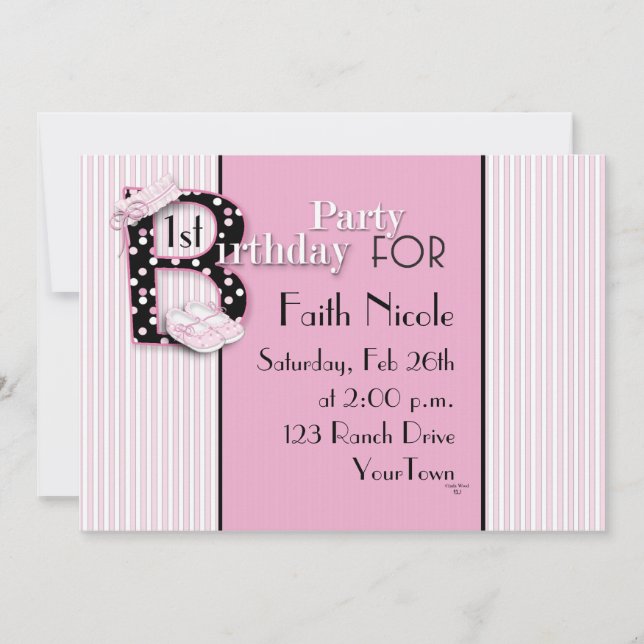 ęr Invitation d'anniversaire de bébé (Devant)