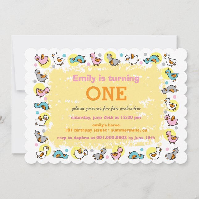Ęr invitation de fête d'anniversaire du bébé (Devant)
