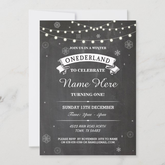 ęr Invitation de partie d'Onederland du pays des (Devant)
