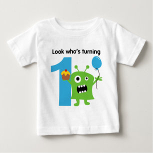 ęr Monstre mignon de T-shirt d'anniversaire