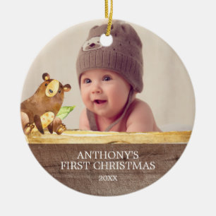 Ęr ornement de Noël de la photo du bébé mignon