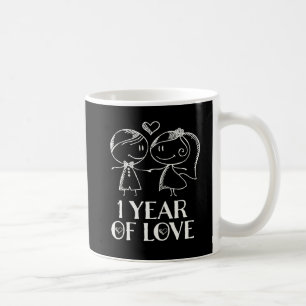 ęr Tasse tirée par la main de Valentine de couples