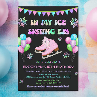 Eras Ice Skating Birthday Invitation