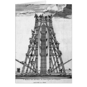 Érection de l'obélisque égyptien antique