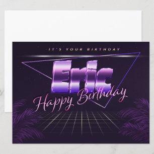 Eric Nom Carte rétro lilas Anniversaire