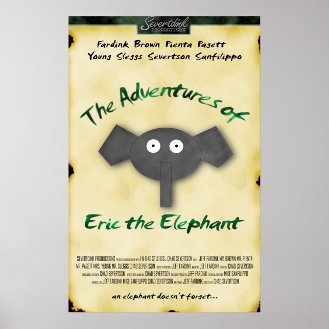 Eric The Elephant Movie Poster (Devant)