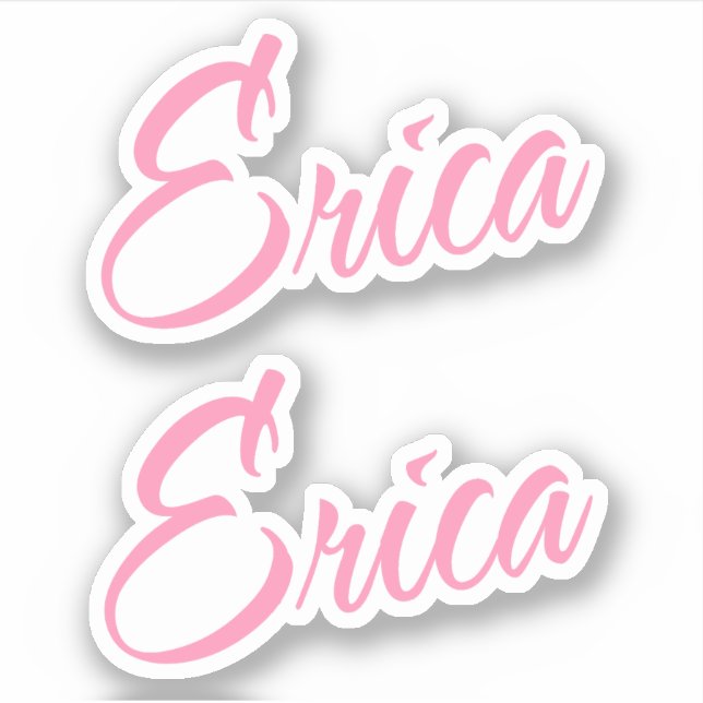 Erica Nom décoratif en rose x2 Sticker (Devant)