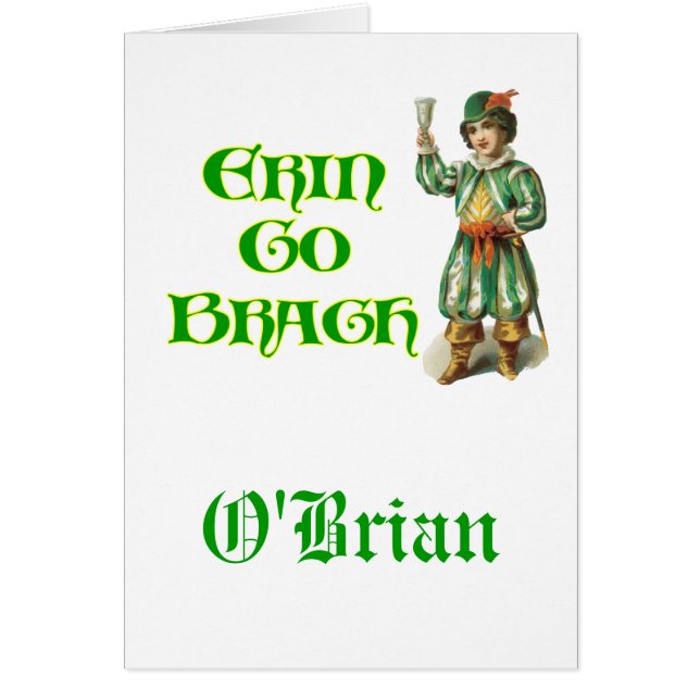Erin Go Braugh, Irlandais Personnalisable, Dit : (Devant)