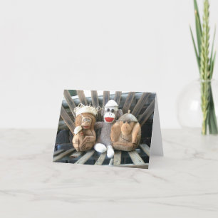 Ernie la carte de note de singe et d'amis du cheva