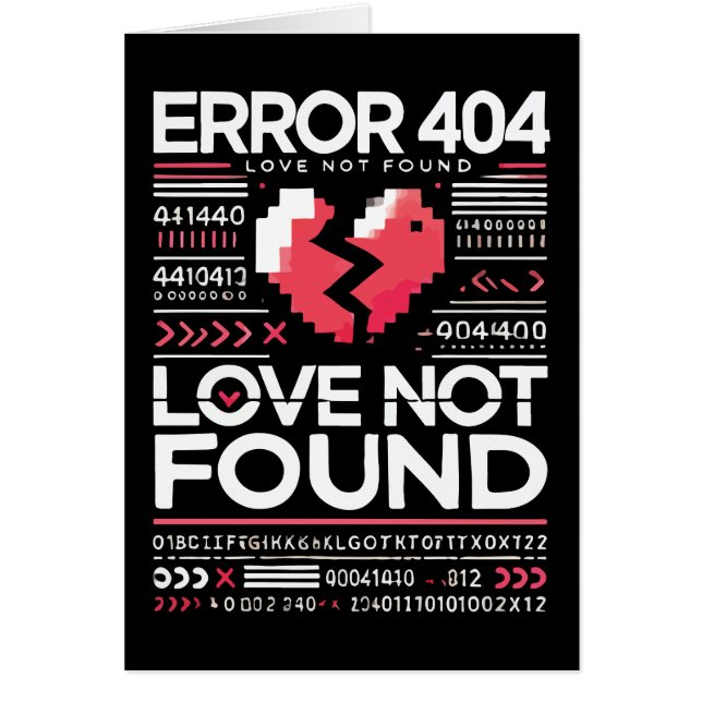 Erreur 404 Love Not found, Funny Anti-Valentine’s (Devant)