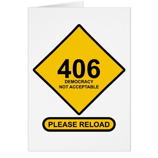 Erreur 406 : Démocratie non acceptable (Devant)