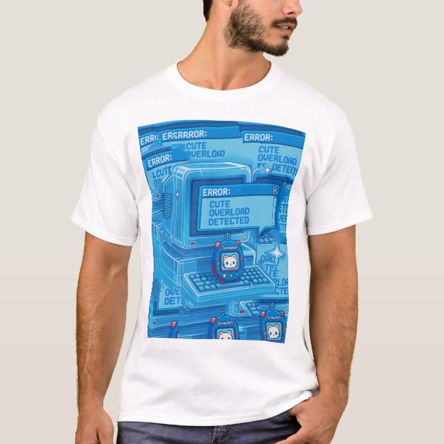 Error Cute Overload Detected T-Shirt – Kawaii Retr (Devant)