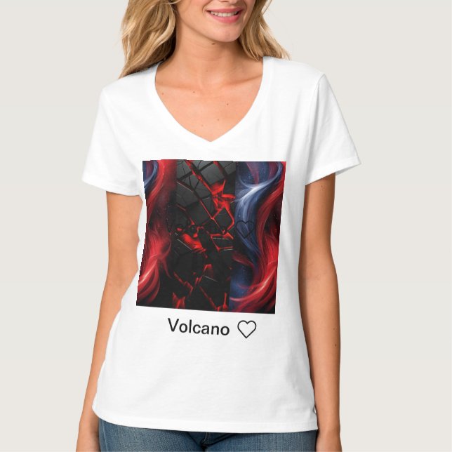 Éruption d'un T-shirt graphique volcan (Devant)