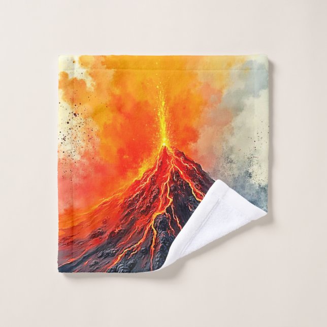 Éruption volcanique : puissance brute (Gant de toilette)