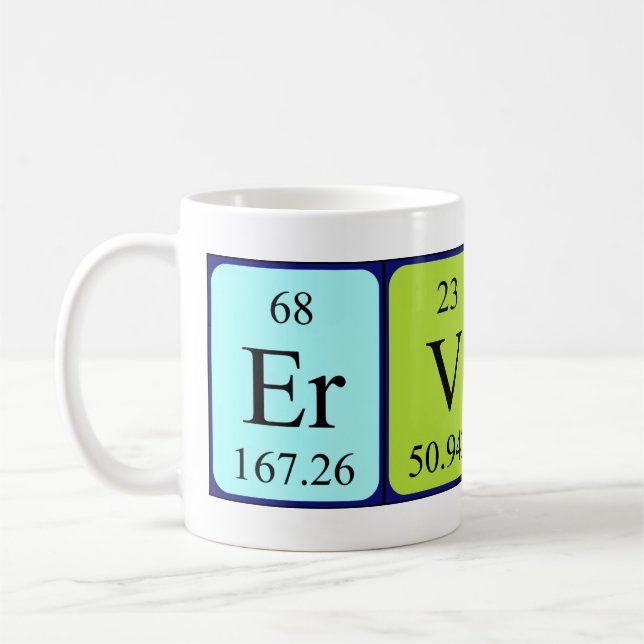 Ervin nom de table périodique mug (Gauche)