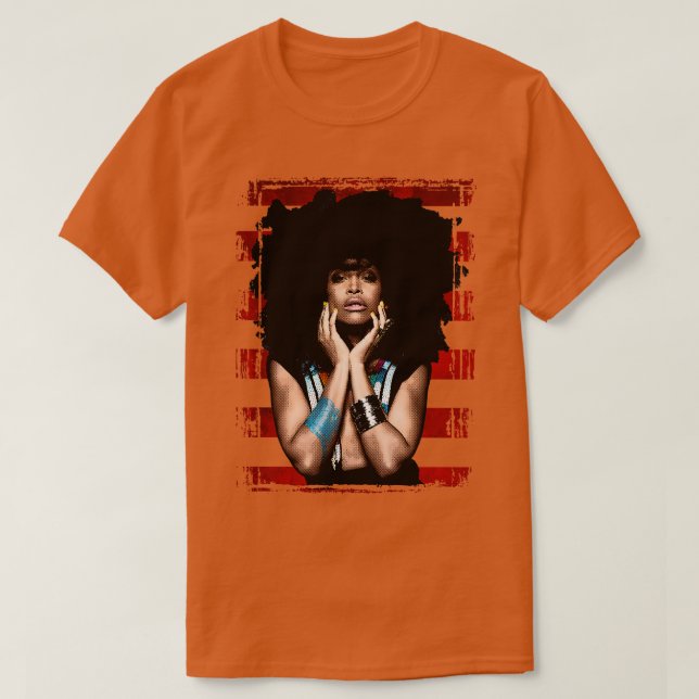 Erykah Badu Style VintageBandes rouges TShirt (Design devant)