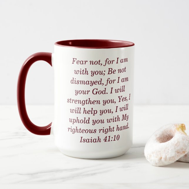 Esaïe 41:10 Écriture Personnalisée Mug café à deux (Avec donut)