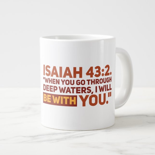 Ésaïe 43:2 Mug Jumbo (Devant droit)