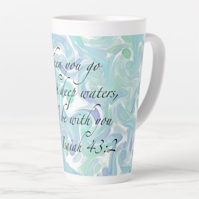 Ésaïe 43:2 Quand tu y vas... Latte Mug (Angle droit)