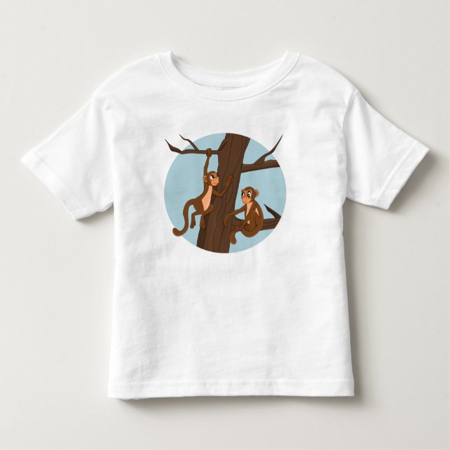 Escalade des singes l'arbre dessin animé t-shirt e (Devant)