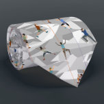 Escalade rocheuse en Cravate gris<br><div class="desc">Un design de gens roche escalade sur un arrière - plan gris géométrique. Design original par Night Owl's Menagerie, 2023.</div>