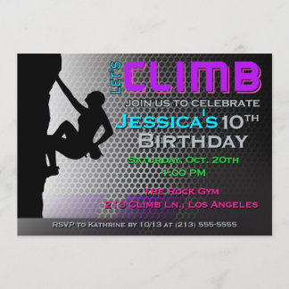 Escalade rock Invitation d'anniversaire - Montons