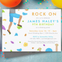 Escalade rock Invitation de fête d'anniversaire -