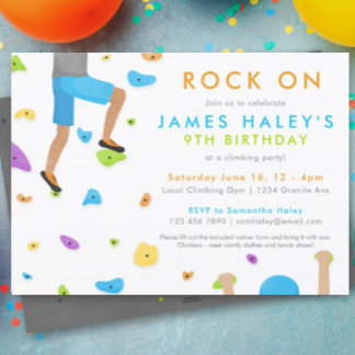 Escalade rock Invitation de fête d'anniversaire - 