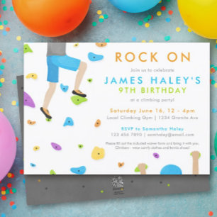 Escalade rock Invitation de fête d'anniversaire -