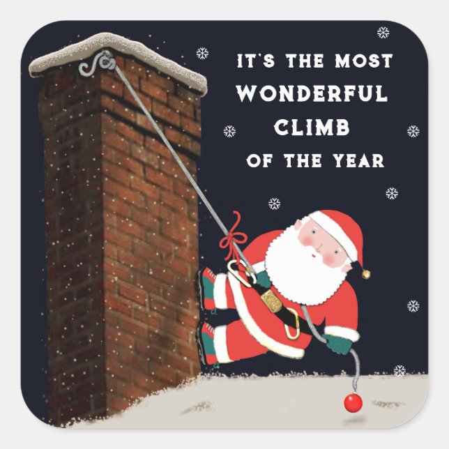 escalade rock Sticker Carré de Noël (Devant)