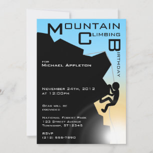 Escalades de montagne Invitations d'anniversaire