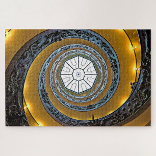 Escalier d'art du Vatican en spirale Puzzle bleu j