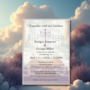 escalier du ciel moderne saint mariage invitation