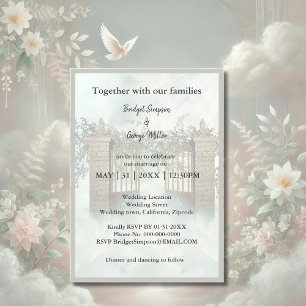 escalier du ciel moderne saint mariage invitation