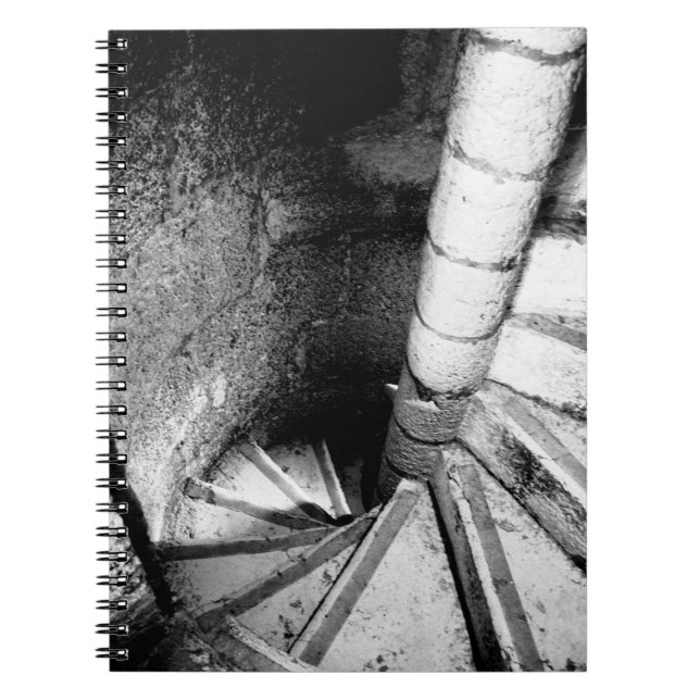 Escalier noir et blanc en spirale Carnet photo (Devant)