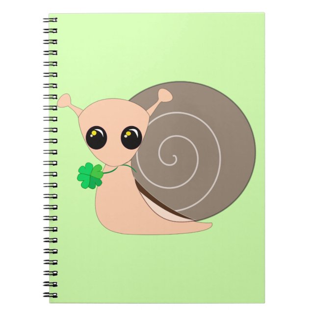 Escargot avec Carnet de trèfle Lucky - Vos couleur (Devant)