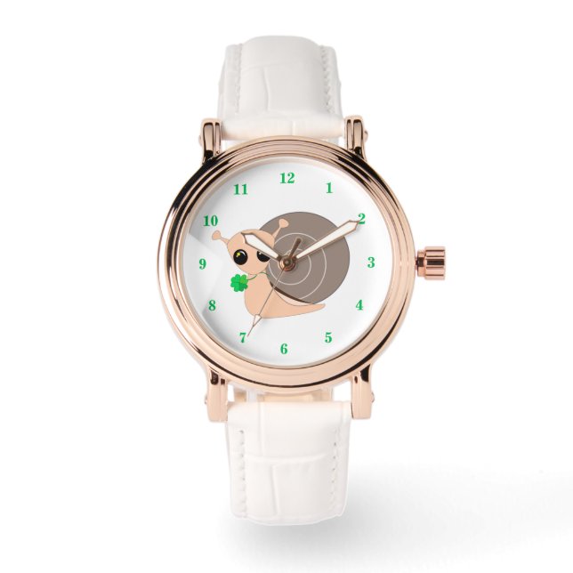 Escargot avec Montre Trèfle - Escargot Chanceux (Recto)