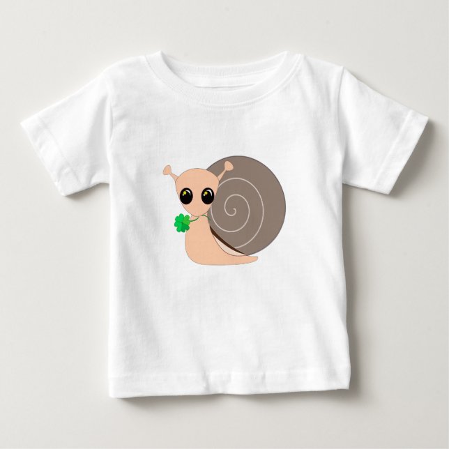 Escargot avec T-Shirt pour bébé en Clover (Devant)